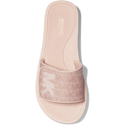 pink michael kors slides|michael kors ladies sliders.